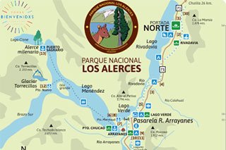 mapa parque los alerces